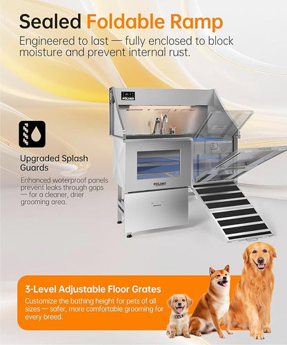POLIMO Dog Wash Station with Pet Dryer & LED, Professional Dog Bathing Station - Image 6
