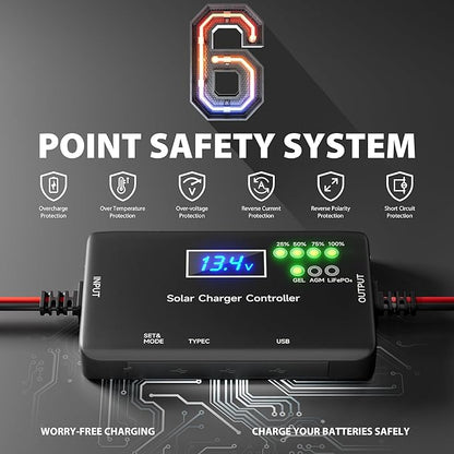 Solar Charge Controller 12V 20A, Solar Panel Charge Controller - Image 8