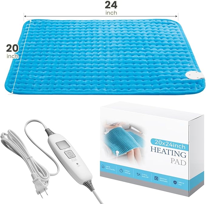 MASVIS Heating Pad for Back, 2-Hour Timer, 6 Heat Levels, Moist Dry Heat - Image 9