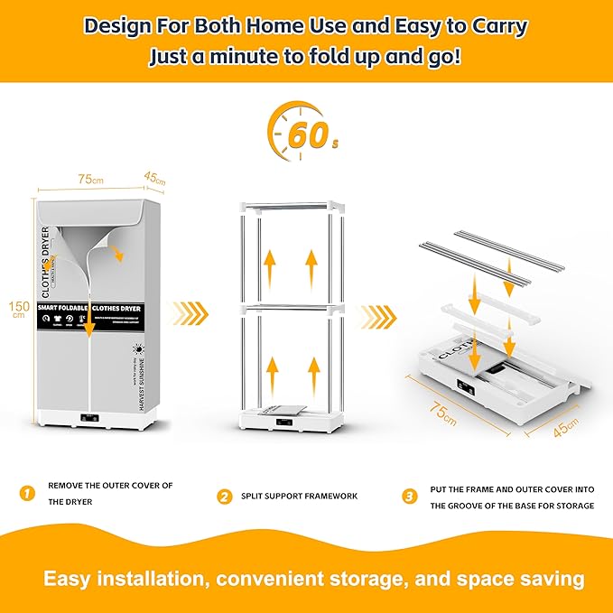 Clothes Dryer, Portable Foldable Drying Machine - Image 2