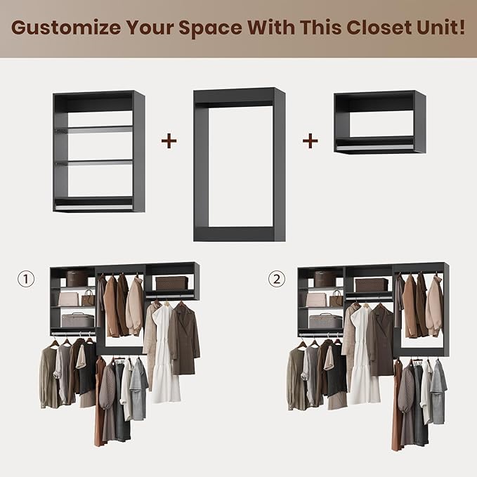 ROOMTEC Modular Closet System, Wall-Mounted Wooden Tower - Image 7