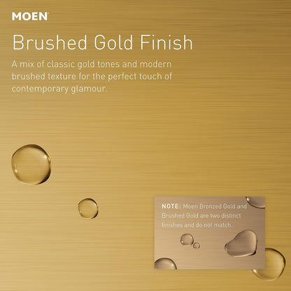 Moen CSR2164BG 60-Inch to 72-Inch Adjustable Curved Shower Curtain Rod, Permanent Wall Mount, Brushed Gold, Fits Standard Bathtubs