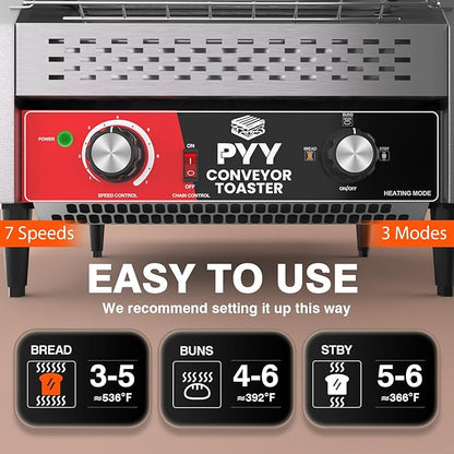 PYY Commercial Conveyor Toaster 450 Slices/Hour - Image 2
