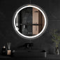 Simple Deluxe Round LED Bathroom Mirror with Lights, Smart Anti-Fog LED Bathroom Mirror with Circular Dual Lights and 3-Color Temperature Memory dimming (24inch)