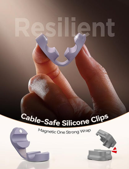 8-Pack Silicone Cord Organizer Magnetic Cable Clips, Adhesive Cable Management - Image 2