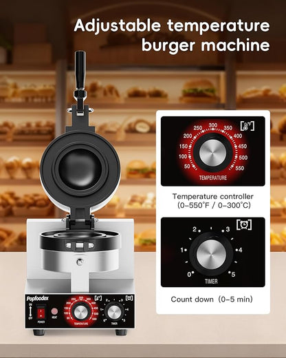Ufo Burger Maker Machine, 110V Electric Ufo Sandwich Maker w/Adjustable - Image 6