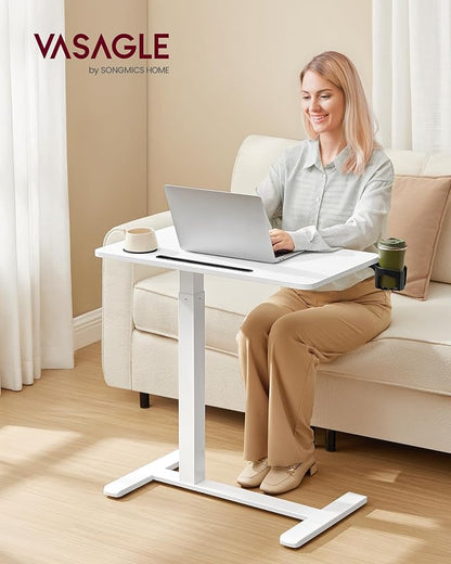 VASAGLE Overbed Table with Wheels, Mobile Standing Computer Desk, 27.6 x 15.7 - Image 2