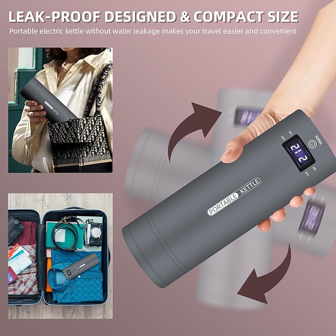 Travel Electric Kettle Portable Small Mini Tea Coffee Kettle Water Boiler - Image 3