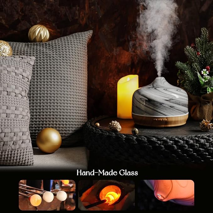Porseme 500ml Glass Essential Oil Diffuser Aromatherapy Ultrasonic Cool Mist - Image 5