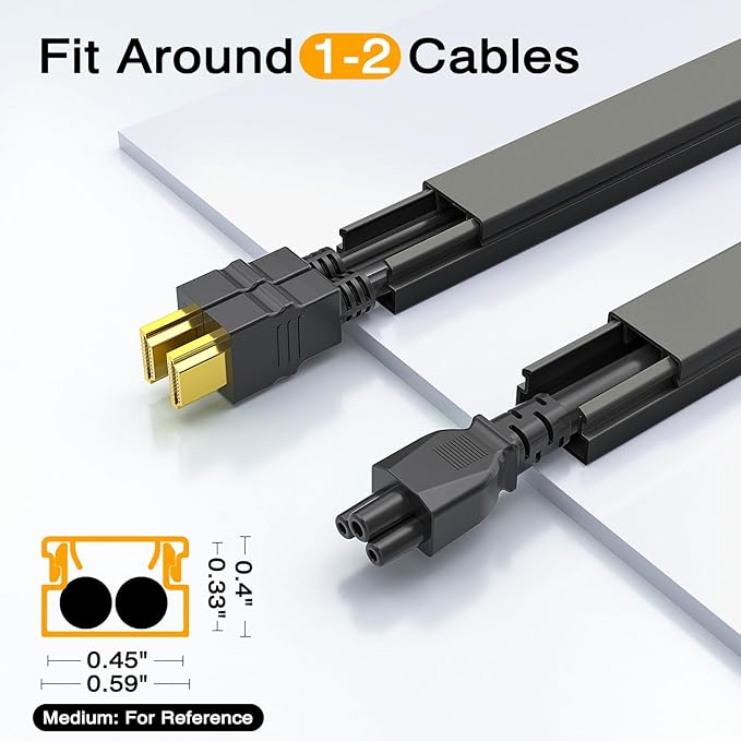 Delamu 157in Cord Covers for Wires on Wall, Cord Hider for 1 Cord, Paintable - Image 2