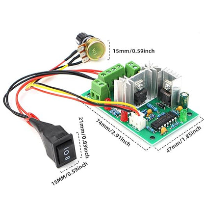 RioRand Upgraded Adjustable DC Motor Speed PWM Controller 10V 12V 24V 30V - Image 2