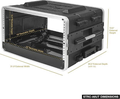 Sound Town Lightweight 6U PA DJ Rack/Road Case - Image 6