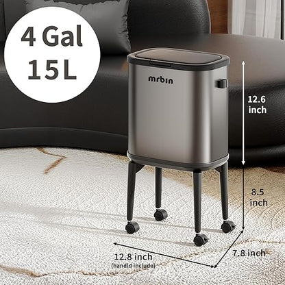 MRBIN Stainless Steel Slim Bathroom Trash Can - Image 5