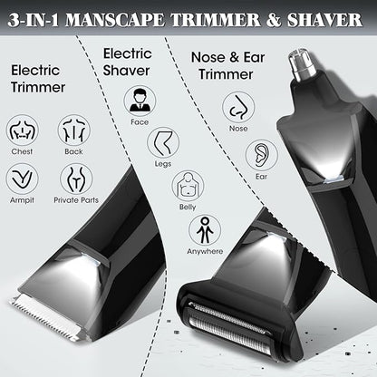 QREEYX Beard Trimmer for Men Groin & Body Hair Trimmer, Nose & Ear Clipper Head - Image 5