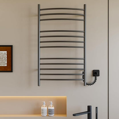 HEATGENE Towel Warmer Gun Grey, Electric Hot Towel Rails, Wall-Mounted Large 12 - Image 6
