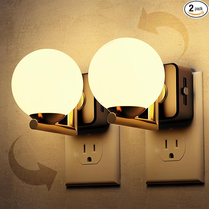 L LOHAS LED Night Lights Plug Into Wall 2 Pack, Dusk to Dawn Sensor, 3000K by LLOHASLED