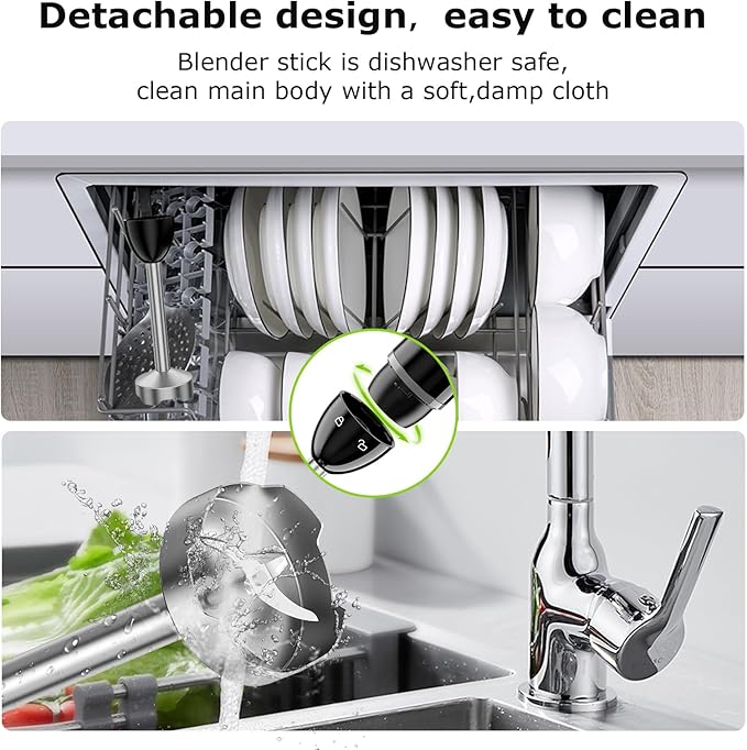 Bonsenkitchen Hand Blender, Immersion Blender - Image 7
