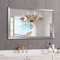 Amorho 48x30 Inch Bathroom Mirror Silver, Thick Metal Framed Wall Mirrors by Amorho