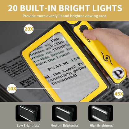 Magnifying Glass with Light, 3 Light Modes Folding Lighted Magnifying Glass - Image 2