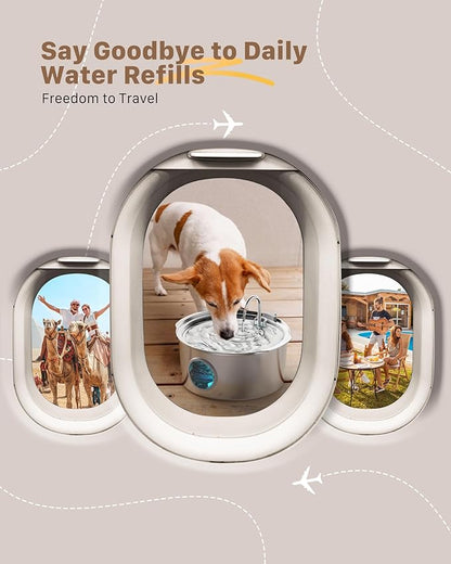 Dog Water Fountain for Large Dogs: 7L/236oz/1.8G Dog Fountain Stainless Steel - Image 8
