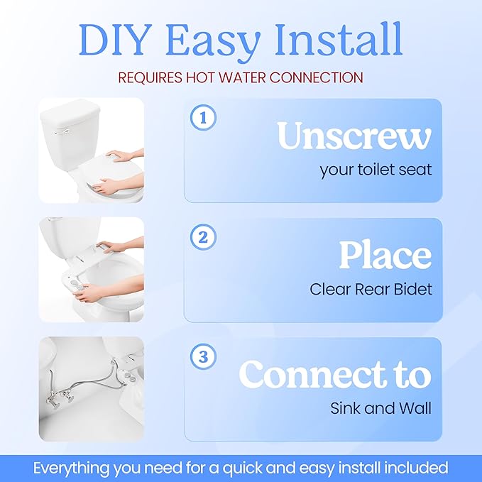 CLEAR REAR Bidet Attachment for Toilet Seat - Image 2