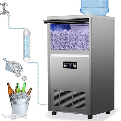 Ice Maker Commercial Ice Maker Machine 150lbs/24H by Amadvi