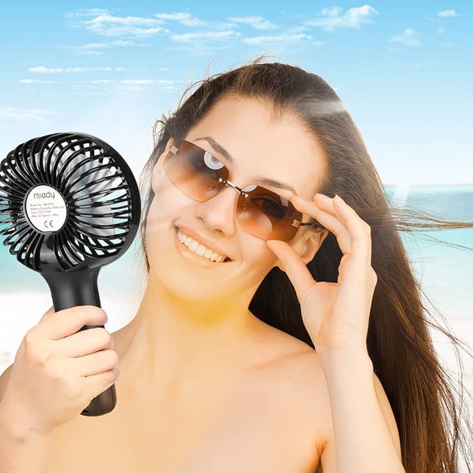 Miady 2-Pack Upgraded 5000mAh Portable Handheld Fan 3 Speed Mini USB Strong - Image 7