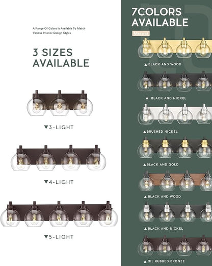 METWET Bathroom Light Fixtures Over Mirror, 5-Light Oil Rubbed Bronze Bathroom - Image 7