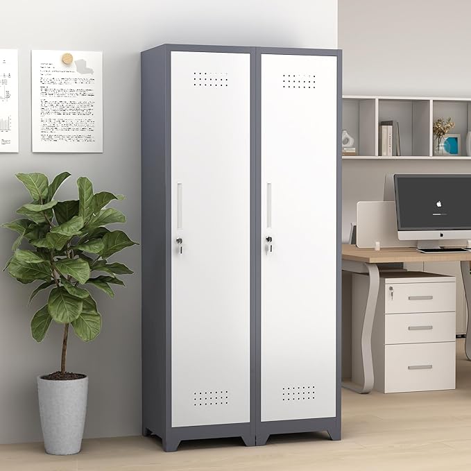 GREATMEET Slim Locking Metal Garage Storage Cabinet, Tall Steel Narrow Broom - Image 7