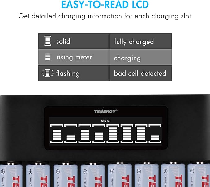 Tenergy TN480U 8 Bay LCD Display Fast Charger - Image 5