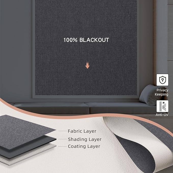 Motorized Roller Shade: Blackout, Electric Blinds, Compatible - Image 3