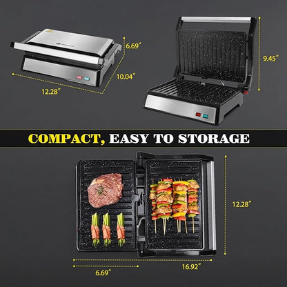 Aigostar Panini Press, 1200W Sandwich Maker and Electric Indoor Grill - Image 6