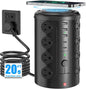 Tower Power Strip with 15W Wireless Charger, 20FT Extension Cord, 16 AC Outlets by Unknown