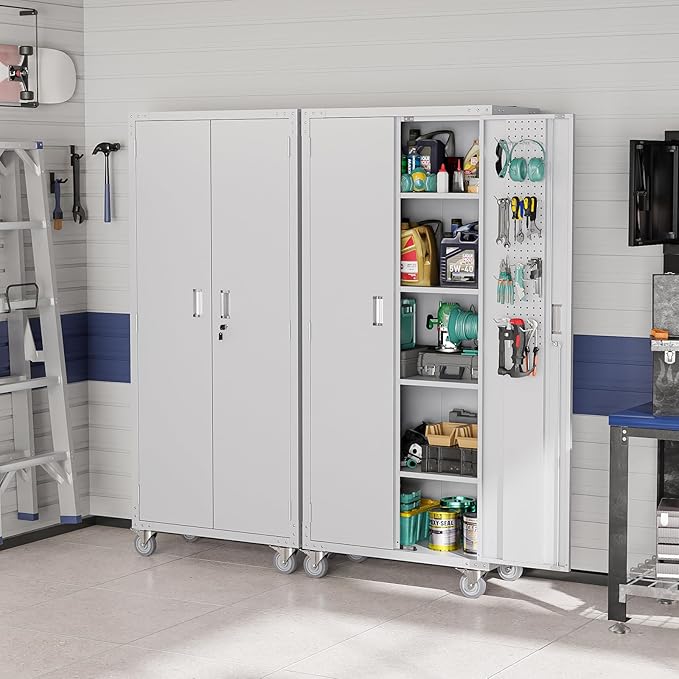 VINGLI 72'' Tall Garage Storage Cabinet, Metal Storage Cabinet - Image 2