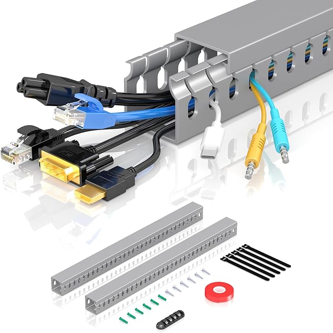 Open Slot Wire Duct Kit, 31.4" Server Rack Cable Management, Cable Management by Aocii