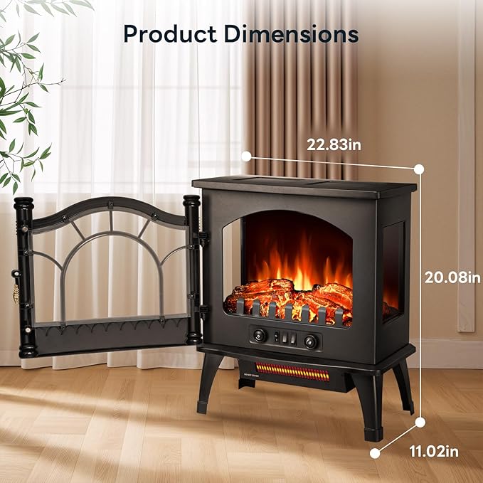 ZAFRO Freestanding Electric Fireplace Stove - Image 7