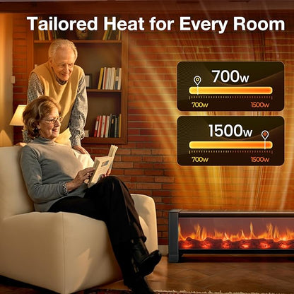 Air Choice 33” Baseboard Heater, 1500W Fireplace Heater - Image 3