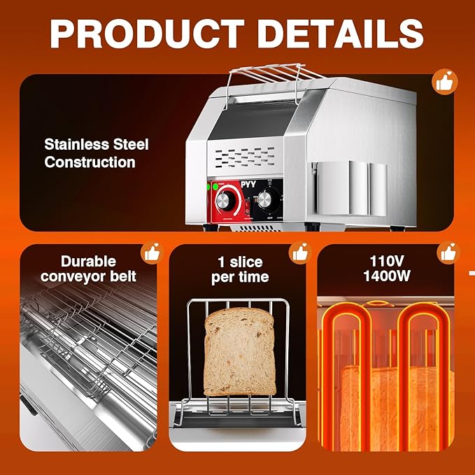 PYY Commercial Conveyor Toaster - Image 5