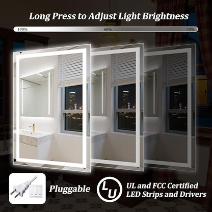 LED Bathroom Mirror with Lights, Backlit + Front Lit, 3 Color Modes, Memory - Image 5