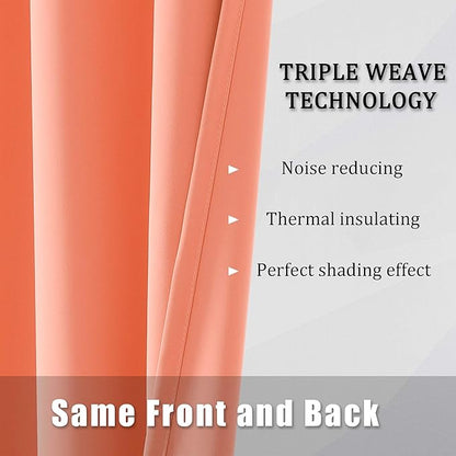 DUALIFE Coral Curtains 63 Inches Long 2 Panels Set - Image 5