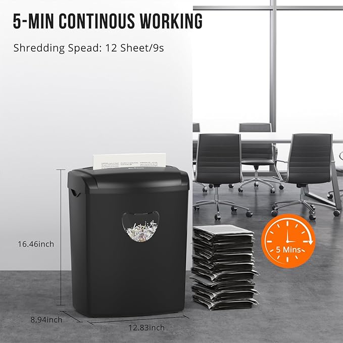 12-Sheet Cross-Cut Paper Shredder, P-4 Security Level - Image 4