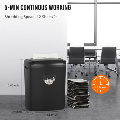 12-Sheet Cross-Cut Paper Shredder, P-4 Security Level - Image 4