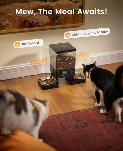 oneisall Automatic Cat Feeder for 2 Cats, 20 Cups/5L Automatic Cat Food - Image 8