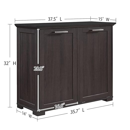 OLD CAPTAIN Double Tilt Out Trash Cabinet, Wooden Kitchen Garbage Can Free - Image 6