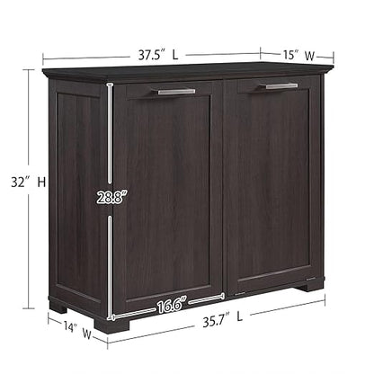 OLD CAPTAIN Double Tilt Out Trash Cabinet, Wooden Kitchen Garbage Can Free - Image 6