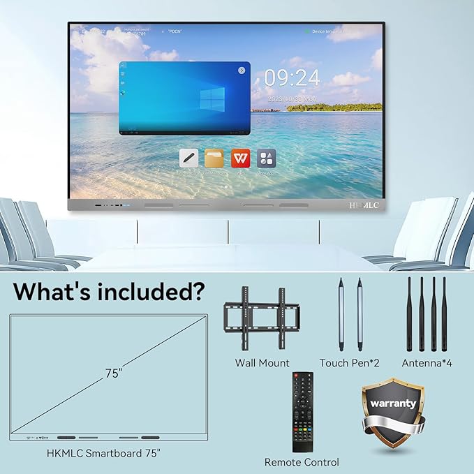 HKMLC Smart Board Elite Dual 75 Inch, Interactive Whiteboard 4K UHD Built-in - Image 4