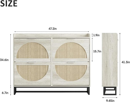 Maupvit Large Rattan Shoe Storage Cabinet - Image 2
