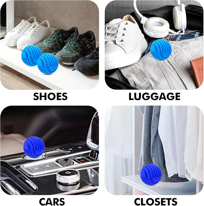Sneaker Deodorizer Balls 12 Pack, Linen and Escape Scent, Odor Eliminator Balls - Image 5