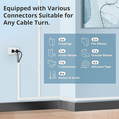 Cord Covers for Wires on Wall Extra-Long, 13.12ft TV Cord Hider Kit, Paintable - Image 4