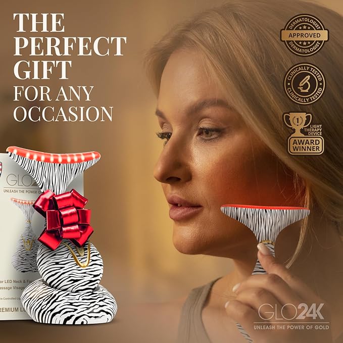 GLO24K Red Light for Face & Neck Beauty Device - 7 in 1 Facial Massager Tool - Image 6